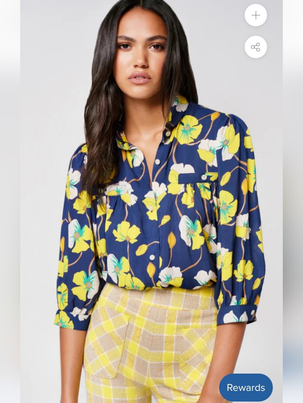 SMYTHE
SHIRRED POCKET BLOUSE IN NAVY BUTTERCUP
XS/TP
